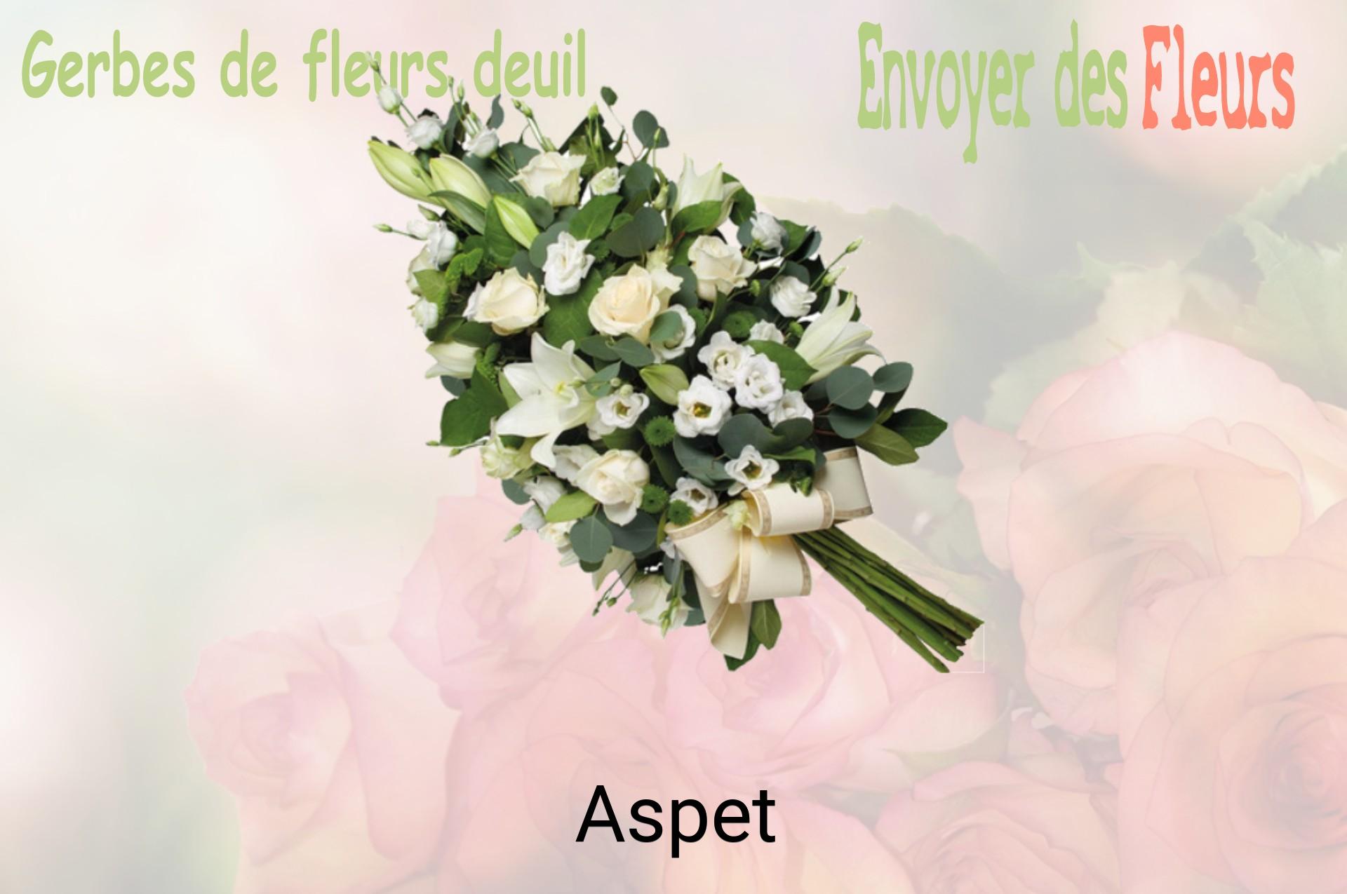 Gerbe de fleurs de deuil livrée à Aspet